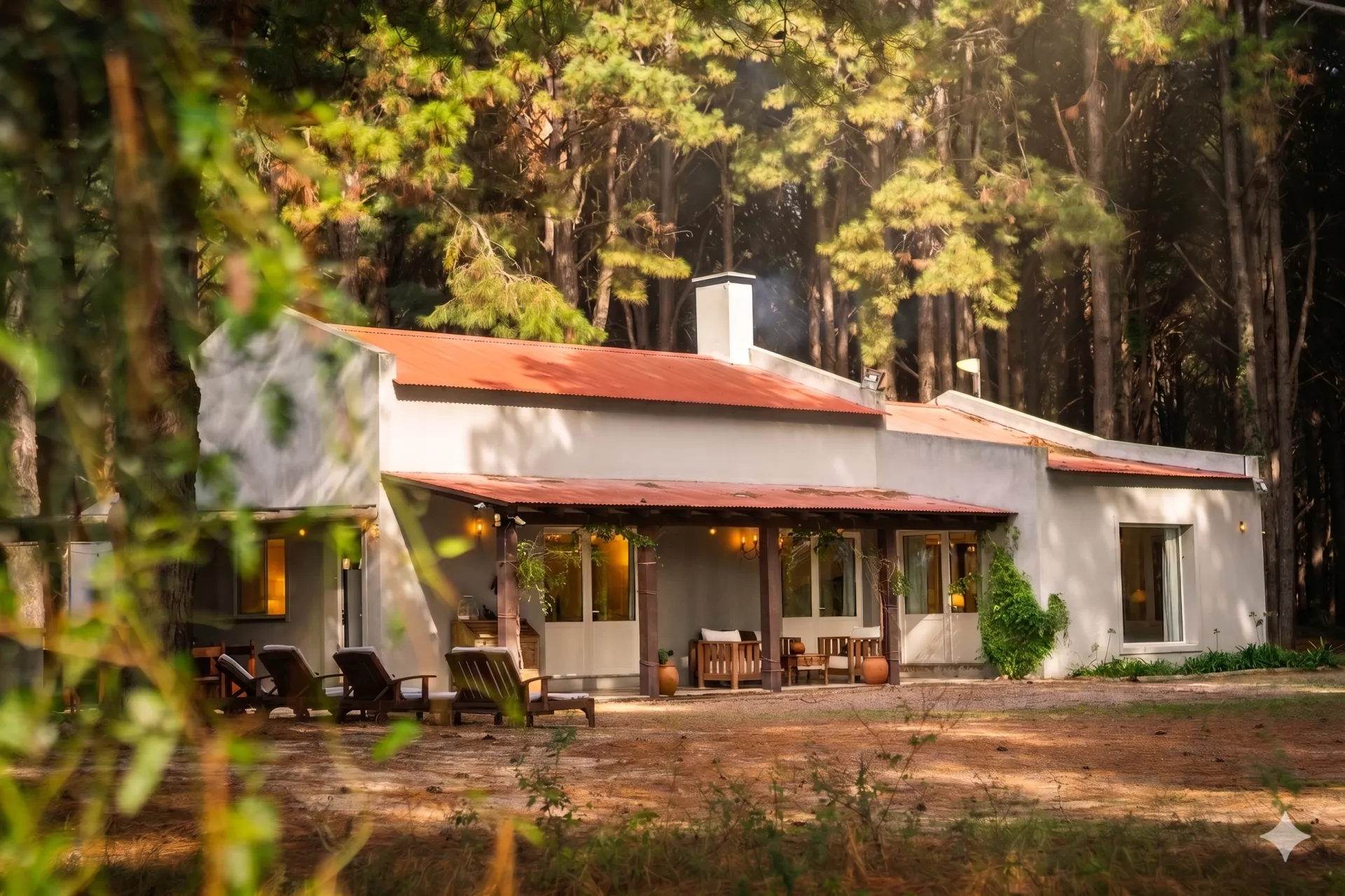 La casa entre los pinos